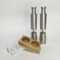 Moulin à épices en acier inoxydable de qualité supérieure personnalisé avec bouton poussoir, mini moulin à poivre et à sel pour la maison