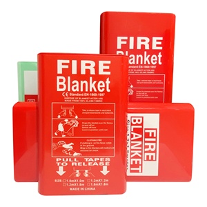ผ้าห่มกันไฟ 1.5 ม. PVC กล่องแข็ง 0.43 มม. ไฟเบอร์กลาส CE EN1869 AS3504 NFPA701 ราคาโรงงาน OEM <span class=keywords><strong>FOB</strong></span> - Product Image 1