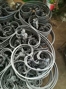 Ouya Qualität Schmiedeeisen Geländer Dekor hand gefertigte geschmiedete Stahl S <span class=keywords><strong>Scroll</strong></span> Rosette Panels Elegante Zaun gitter & Tore - Product Image 4