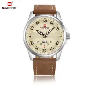 NAVIFORCE 9124 китайский бренд Горячие мужские часы из натуральной кожи японский кварцевый механизм водостойкие часы Naviforce часы