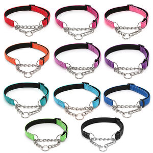 Collar de Perro Moderno y Lujoso Reflectante de Nailon y Metal, Cadena en P Anti-Explosión, Resistente a Impactos, Ajustable, Cadena de Seguridad Duradera para Uso en Exteriores - Product Image 2