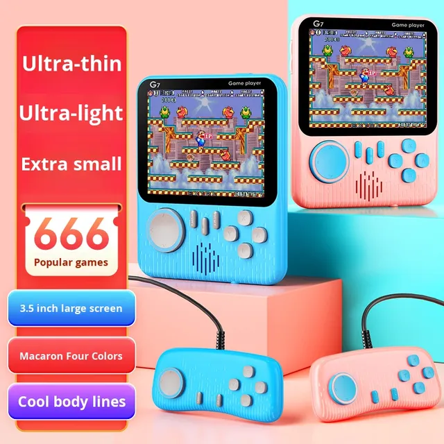 High Quality G7 TV Game Console Handheld Double Player Arcade Ultra-thin Portable Classic Retro Quad-core 640x480 500mAh Linux