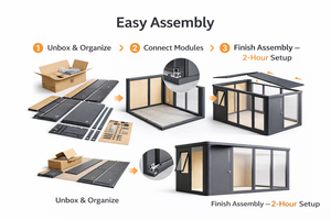 Cocovia Casetta da Giardino Fai-da-Te dal Design Moderno |   Casetta da Giardino Fai-da-Te | Casa Prefabbricata Modulare Impermeabile ed Ecologica per Giardino - Product Image 5