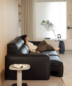 激安セール 調整可能 パワーリクライニング 3人掛けソファ トップグレインレザー マットブラック ハイバック ゼロウォールクリアランス リニア リビングルーム - Product Image 3