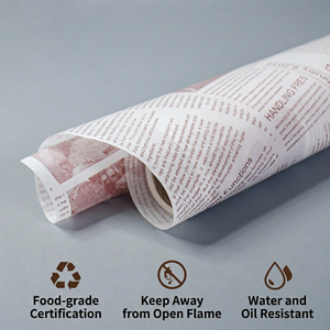 Papel de Hornear para Galletas, Pulpa de Madera, 30cmx8m, Resistente a la Humedad, Impresión Offset, 40gsm, Rollos de Papel Pergamino - Product Image 5
