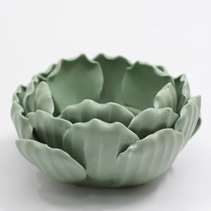 Decorazione dell'interno & Regalo Su Satinato Titolari Luce del Tè In <span class=keywords><strong>Ceramica</strong></span> Fatti A Mano Fiore Supporto di Candela - Product Image 1