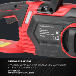 Motosierra Inalámbrica de 20V sin Escobillas de 10 Pulgadas con Tensión de Cadena sin Herramientas y Lubricación Automática para Cortar Árboles y Leña - Product Image 4