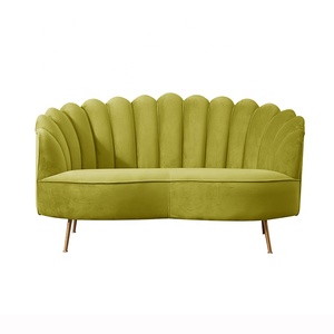 Français Meubles De Maison De Luxe En Métal Doré Jambes Canapé Deux places Salon velours Tissu Fleur Canapé - Product Image 2