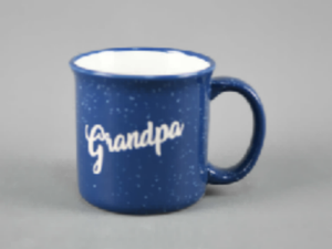 Taza de Café de Cerámica Estilo Esmalte Azul Moteado con Estampado de <span class=keywords><strong>Abuelo</strong></span> - Product Image 4