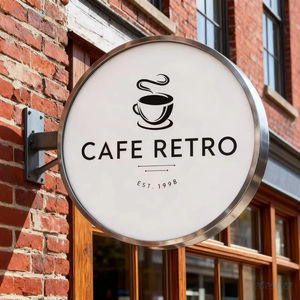 High Brightness Custom Glow Acrylic Steel Sign Outdoor Hanging Restaurant Coffee logo Led <b>Light</b> Box Business Sign for Adverise - Product Image 1