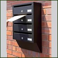 Boîtes aux lettres murales en acier pour appartements extérieurs, boîte de livraison d'enveloppes pour jardin domestique, boîte aux lettres à 4 compartiments