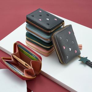 Women's Pu Leather Mini Coin Purse Zipper Closure Tassel <b>Wallet</b> Star Pendant Credit Card <b>Holder</b> - Product Image 2