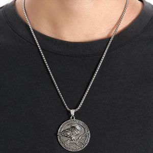 Yunnique-collar con colgante de acero inoxidable para hombre, estilo nórdico, Viking Odin Raven, diseño de animales, regalo, joyería - Product Image 4