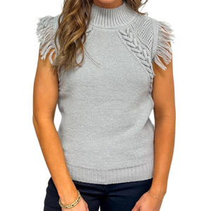 Nuevo Suéter de Punto sin Mangas con Cuello Redondo, Chaleco para Mujer, Top de Moda - Product Image 6
