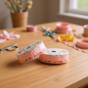 ริบบิ้นตกแต่งอิลัน ขนาด 2.0 ซม. x 2.7 ม. สีชมพู ขอบระบาย สำหรับงานฝีมือ - Product Image 2