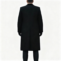 Manteau long homme formel à simple boutonnage en laine tricotée, doublé de fourrure, respirant, écologique, de haute qualité, fabriqué en Chine