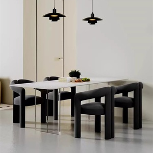 <span class=keywords><strong>Chaise</strong></span> Cœur Simple et Moderne, <span class=keywords><strong>Chaise</strong></span> <span class=keywords><strong>de</strong></span> <span class=keywords><strong>Salle</strong></span> <span class=keywords><strong>à</strong></span> <span class=keywords><strong>Manger</strong></span> Épaissie et Légère, Cadre en Métal Noir, Revêtement en <span class=keywords><strong>Velours</strong></span>, Style Designer, Petite Taille - Product Image 2