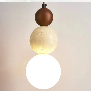 Colgante de candelabro LED moderno, piedra de diseño Bauhaus Medieval para dormitorio, mesita de noche, restaurante, Bar, iluminación, piedra caliza media - Product Image 4