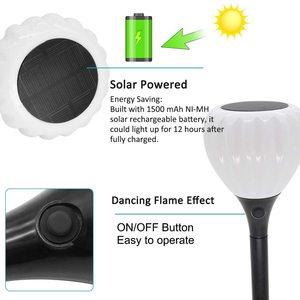 Lampe solaire à effet flamme dansante en forme de montgolfière LED pour jardin extérieur, pelouse et allée décorative - Product Image 1