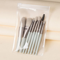 WELLFLYER Lot de 8 pinceaux de maquillage, marque privée, fond de teint en poudre, ombre à paupières, ensemble de pinceaux de maquillage professionnel en cristal