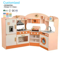 EDULAND OEM ODM Juguete de Cocina de Madera para Niños, Juego de Simulación de Rol, Ecológico, No Tóxico, Juego de Lavadora de Cocina, Juguetes Educativos