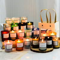 Bougies Parfumées de Luxe en Cire de Soja avec Étiquette Privée, en Verre, pour Aromathérapie, Faveur de Mariage, Parfum d'Intérieur, Cadeau de Décoration Personnalisé en Gros