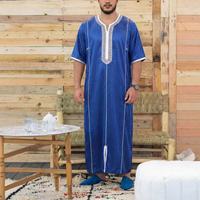 Nouvelle Robe Longue Musulmane pour Hommes, Abaya Caftan à Rayures Islamiques, Style Saoudien, Dubaï, Arabe, Eid, Marocain, Thobe, Jubba, Jalabiya, Été, Ramadan