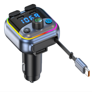 Émetteur FM 6.0 Portable, Récepteur Audio Sans Fil, Lecteur <span class=keywords><strong>MP3</strong></span>, Chargeur Rapide USB pour Allume-Cigare, Garantie 1 An - Product Image 1