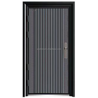 Prix approprié Gris foncé Extérieur moderne Portes d'entrée de luxe de luxe avec sécurité avant et empreinte digitale avec serrure intelligente