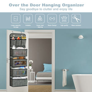 2022 High Quality Multifunctional Fabric <b>Kitchen</b> Living Room Storage Hanging Organizers Stainless Steel <b>Hook</b> Foldable Food Tools - Product Image 3