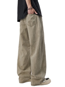 <span class=keywords><strong>Pantalones</strong></span> vaqueros <span class=keywords><strong>para</strong></span> <span class=keywords><strong>hombre</strong></span> 2026, estilo americano vintage, cargo desgastados, <span class=keywords><strong>de</strong></span> mezclilla casual, <span class=keywords><strong>de</strong></span> corte holgado, pierna ancha y largos hasta el suelo - Product Image 3