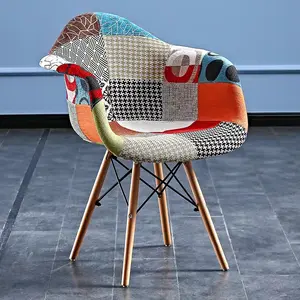 Cadeira de jantar em tecido Baijia, cadeira de lazer estofada em tecido, encosto simples moderno, cadeira de negociação de café