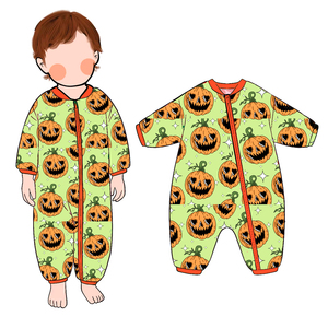 Mono de bebé FB-4 de punto de poliéster/algodón, personalizado con estampado unisex, de 3 a 7 días, con cremallera y pies cubiertos, para dormir - Product Image 3