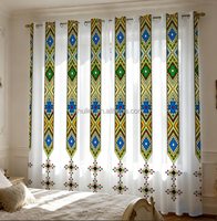 Rideaux de fenêtre sur mesure, design traditionnel éthiopien Saba et Telet, rideau occultant imprimé en 3D, rideau de chambre à coucher de luxe