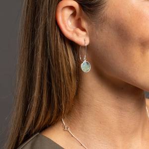 Long Labradorite Drop <b>Earrings</b> 925 Sterling Silver Ear Wires Statement Gemstone Jewelry Gift For Women - Product Image 5