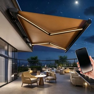 Auvent rétractable motorisé à cassette complète, auvent pliable automatique pour balcon, patio, <span class=keywords><strong>jardin</strong></span>, protection solaire extérieure - Product Image 1