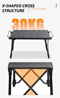 Nouvelle conception moderne de table de pique-nique multifonctionnelle en aluminium pour l'extérieur, table de camping légère combinée extensible IGT pour barbecue