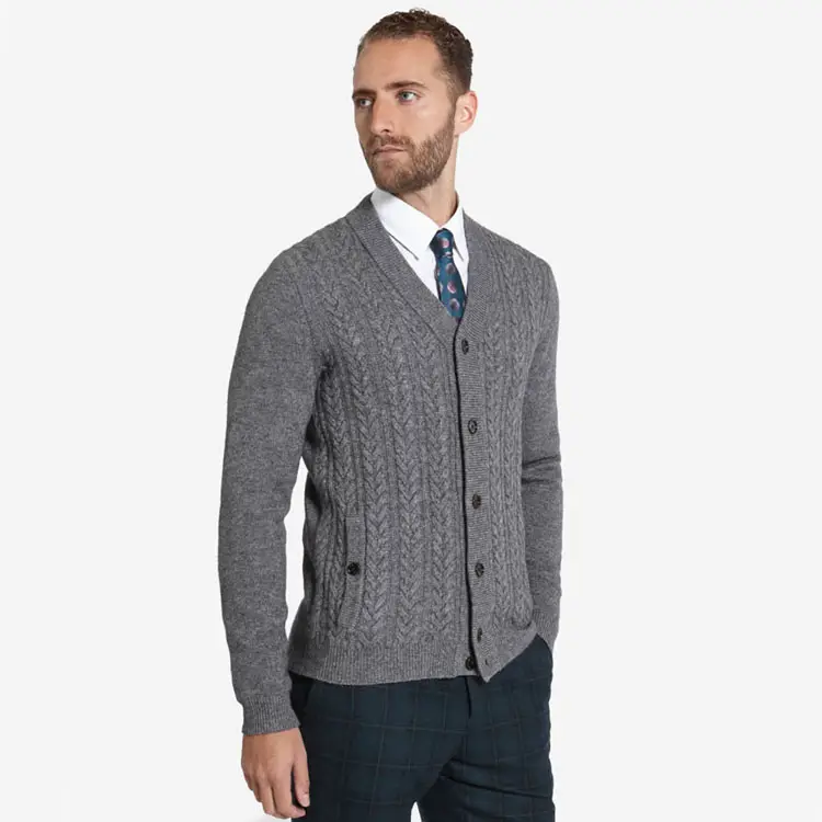 Männer Schwere Stricken kabel Strickjacke knopf Strickjacke für männer