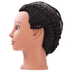 Tête de Mannequin de Cosmétologie de 16 Pouces 100% <span class=keywords><strong>Cheveux</strong></span> Humains Naturels <span class=keywords><strong>avec</strong></span> Support pour Tressage Coiffure Affichage et Pratique de Perruque - Product Image 4