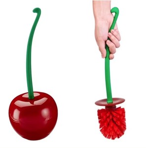 RTS Factory Cepillo de baño en forma de cereza Cepillo de limpieza de baño Mango largo Cepillo de soporte de pared de baño - Product Image 1