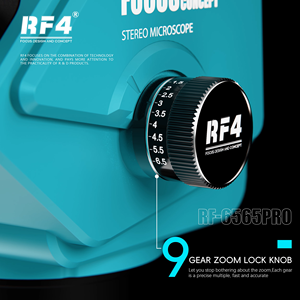 RF4 RF-6565PRO HD Trinocular Estéreo 50x con Ocular de Bloqueo de 9 Velocidades Ajustable e Iluminación LED 4K para Herramientas de Reparación de Teléfonos 0.5X - Product Image 4