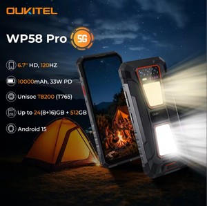 สำหรับ WP58 PRO 5G โทรศัพท์มือถือแบบทนทาน Octa Core LCD 120Hz แรม 24GB + รอม 512GB หน้าจอ 6.7 นิ้ว HD แบตเตอรี่ 10000mAh ชาร์จเร็ว 33W ระบบปฏิบัติการ Android 15 NFC รองรับซิมคู่ - Product Image 4