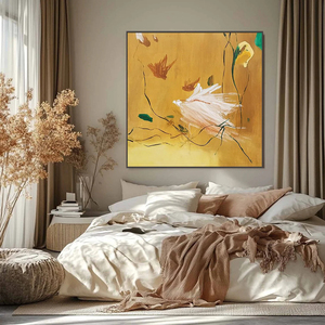 Wabi Sabi Abstract Painting Earthy Tones Hand Painted Oil <b>Canvas</b> Art Wood <b>Frame</b> Contemporary Wall Decor for Indoor Use - Product Image 5