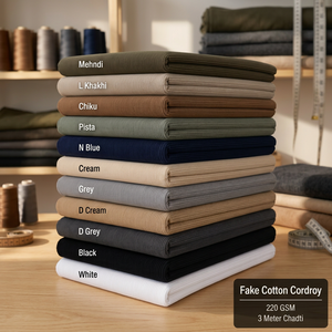 Tissu en velours côtelé imitation coton de qualité supérieure, 220 GSM, couleur unie, côtelé, 3 mètres de long, pour vêtements et ameublement - Product Image 2