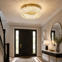 Plafonnier en cristal de luxe léger, rond, pour petite pièce, ambiance lumineuse, en cristal transparent, nouveaux plafonniers et lanternes