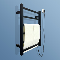 Sèche-serviettes électrique pour salle de bain d'hôtel avec affichage numérique de la température constante, chauffage en acier inoxydable, montage mural, finition chromée