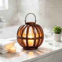 Lanterne rustique en bois avec verre, lanterne décorative de style farmhouse pour la maison, le jardin, les centres de table de mariage