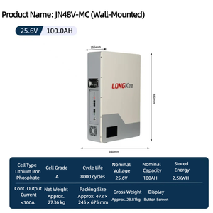 แบตเตอรี่ลิเธียมไอรอนฟอสเฟตแบบติดผนัง 51.2V 48V 100Ah ระบบกักเก็บพลังงานแสงอาทิตย์สำหรับใช้ในครัวเรือน 10KWh15KWh30KWhLiFePO4 - Product Image 4