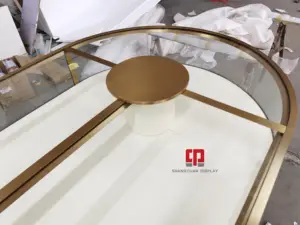 Овальный стеклянный корпус для ювелирных изделий, из нержавеющей стали