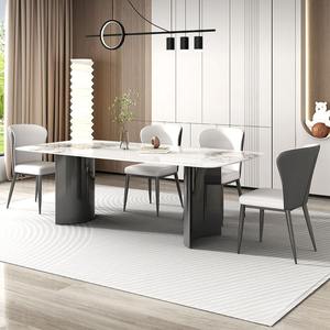 Table à manger rectangulaire <span class=keywords><strong>en</strong></span> dalle de roche de luxe italienne, style moderne simple, petite table à manger <span class=keywords><strong>pour</strong></span> appartement - Product Image 1